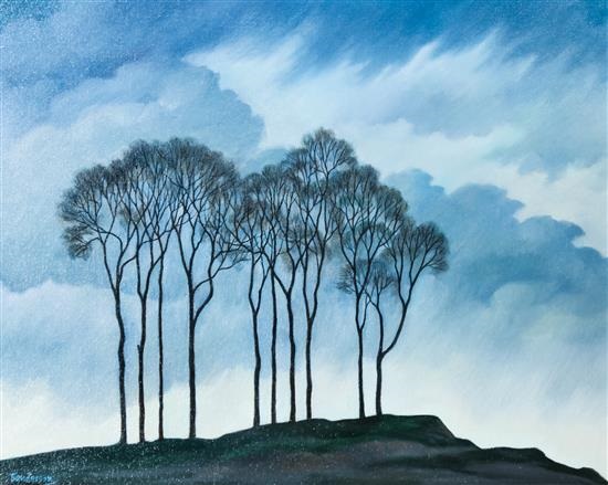 the bare trees by