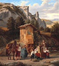 Italian mountain scene from Subiaco with..., 1847 Italian mountain scene from Subiaco with..., 1847