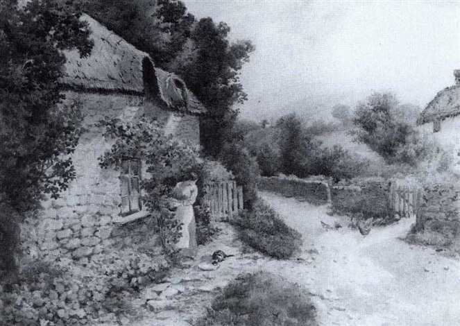 Outside the cottage by T. Noel Smith on artnet