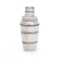 An Art Deco silver cocktail shaker, 1930