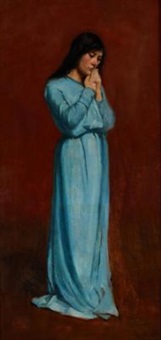 Mädchen im blauen Kleid