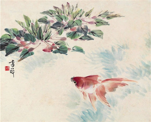 金鱼镜片纸本by Zhang Shuqi On Artnet