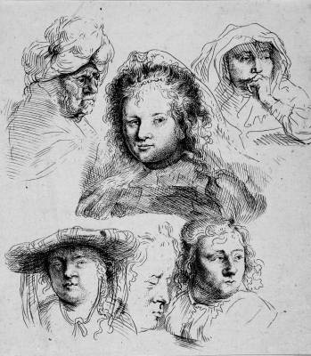 Kopfstudien Von Saskia Und Anderen By Rembrandt Van Rijn On Artnet