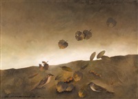 Autumn Leaves with Birds, 1977