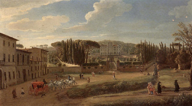 48" Oil Cityscape Caspar Andriaans van Wittel Villa Aldobrandini at Frascati 