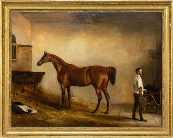 Stable Interior With Horse And Groom By John E Ferneley On