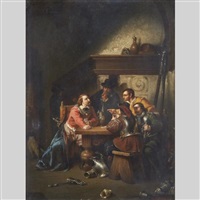Cavaliers in discussion, 1859