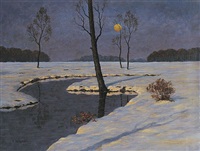 Mond über winterlicher Landschaft, 1895 Mond über winterlicher Landschaft, 1895