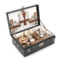 A fine four person cased picnic set by G W Scott 