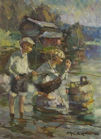 Boys angle for fish