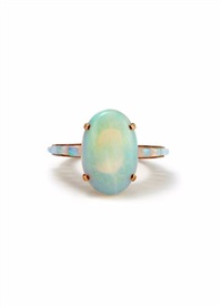 An Opal, Diamond and Gold Ring
