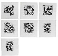 7 woodcuts (additionally 1 duplicate) on..., 1960