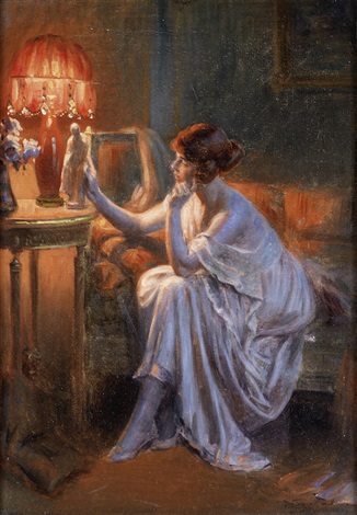 Women Read Sew Lamp 8x10 Print Picture 1807 The Boudoir by Delphin Enjolras 