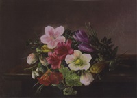 Frühlingsstrauß mit Christrosen und..., 1874–1874