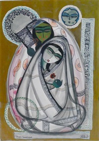 Two seating figures