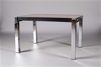 A WALNUT AND CHROME ART DECO EXTENDING D