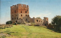 Mandeltaarnet paa Hammershus, 1890 Mandeltaarnet paa Hammershus, 1890