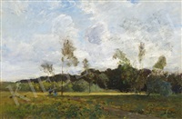 French Landscape with Bright Clouds, 1871