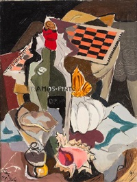 Untitled (Still Life with Game Board and Wine), 1945