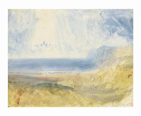 colour beginning a coastal landscape with a figure in the foreground
