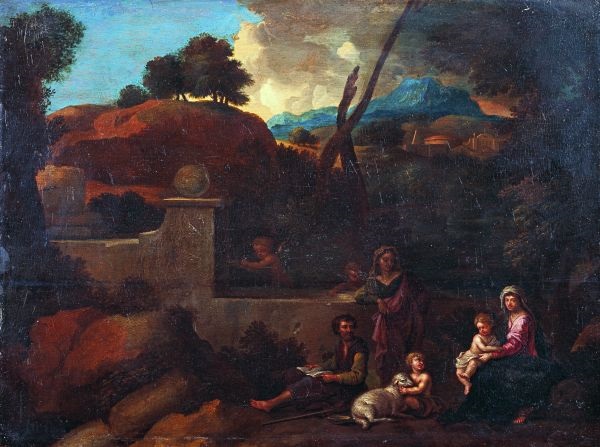 Le repos pendant la fuite en Egypte by Nicolas Pierre Loir on