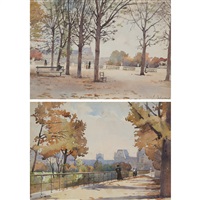 Deux vues du jardin des Tuileries