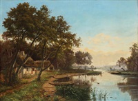 “Bondehus og Aaløb” A view of a farmhouse..., 1877 “Bondehus og Aaløb” A view of a farmhouse..., 1877