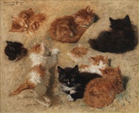 Sleepy kittens, 1894