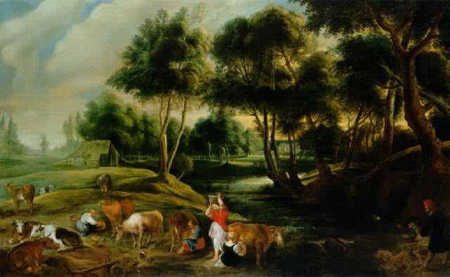 Pastorale Landschaft Qualitatvolle Freie Wiederholung Nach Dem Beruhmten Gemalde Im Museum Von Berlin By Peter Paul Rubens On Artnet