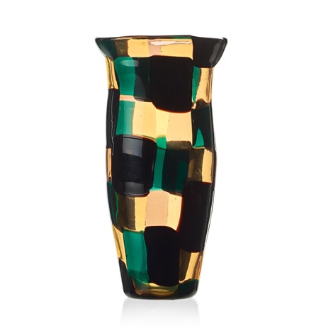 A Pezzato Glass Vase Venini Murano Italy 1950s By Fulvio