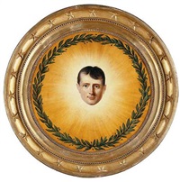 The head of Napolean surrounded by a laurel...