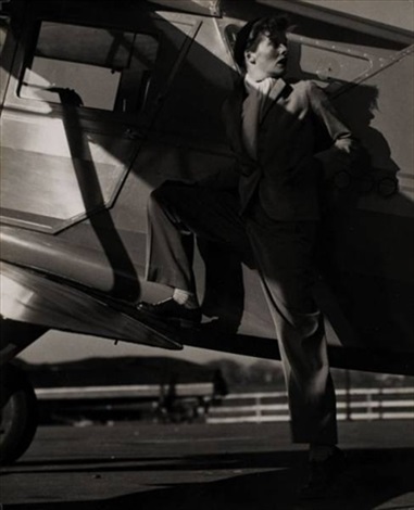 Katharine Hepburn In Front Of Howard Hughes Plane By Martin Munkacsi On Artnet