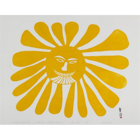 Details about   THE WOMAN WHO LIVES IN THE SUN 11" x 14" matted art print by  Kenojuak Ashevak 