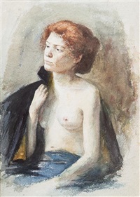 Sitting Nude with Cape, 1866–1943