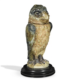 GROTESQUE BIRD JAR AND COVER, 1899