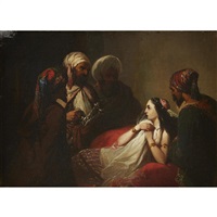 HAREM WOMAN WITH GROUP OF ARABS
