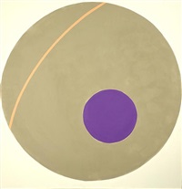 Green Circle on Blue