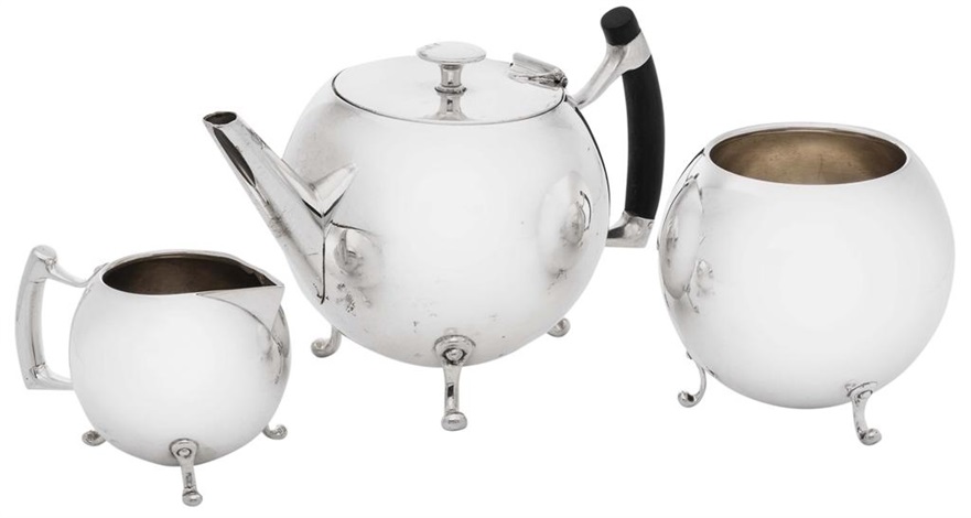 Electroplated Three Piece Tea Set By Christopher Dresser On Artnet