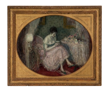 woman at her toilette by frederick carl frieseke
