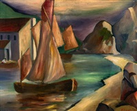 Fischerboot in Bucht, 1929