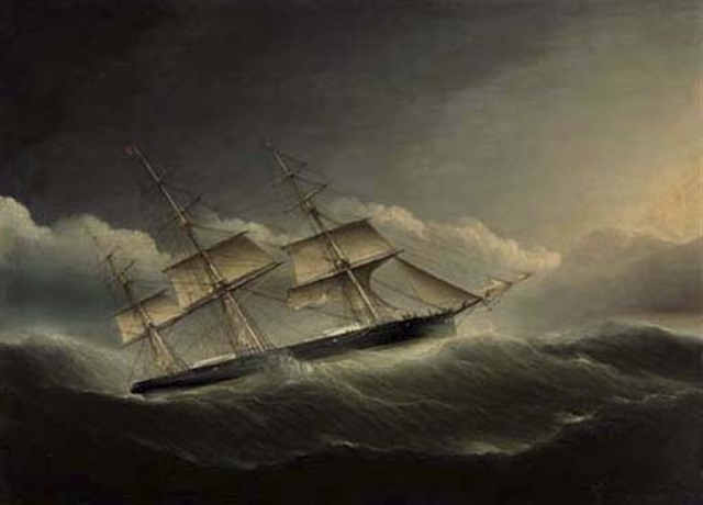 clipper ship in storm clipper ship in storm