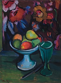 still life with fruit and flowers by ben benn