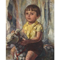 JEUNE TUNISIEN SUR SON CHEVAL À BASCULE, 1941