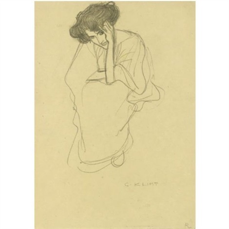 Aufgestutzt Sitzende Frau Seated Woman Resting By Gustav Klimt On Artnet