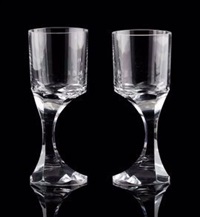 Suite de douze verres à vin en cristal,..., 1970 Suite de douze verres à vin en cristal,..., 1970