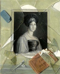 A lithograph portrait of a woman with a..., 1829
