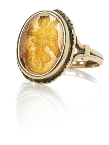 A Gold Ring Set With A Roman Carnelian Intaglio Ring Owned By The Danish Sculptor Herman Wilhelm Bissen 17981868 L C 13 Mm On Artnet