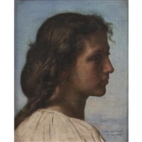 PORTRAIT DE JEUNE FEMME DE PROFIL PORTRAIT DE JEUNE FEMME DE PROFIL