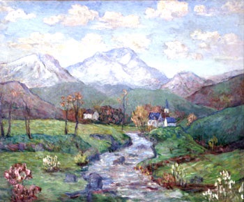 Paysage des Pyrénées by Ernest Ponthier de Chamaillard on