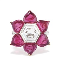 A Ruby, Diamond and Gold Ring